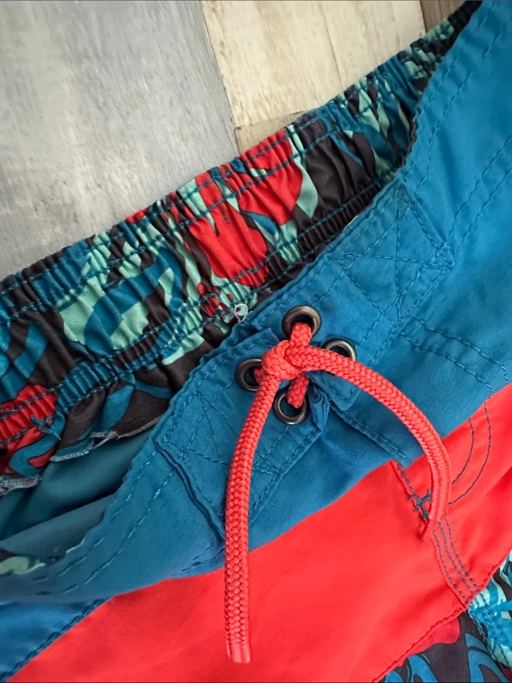 OshKosh B'gosh Turquoise & Red Floral Swim Shorts